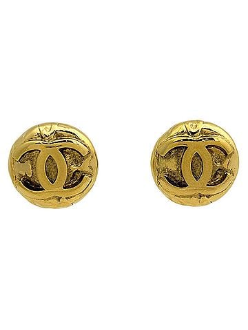 Chanel Chanel earrings, Coco Mark, round, GP gold, women's. (view 1)
