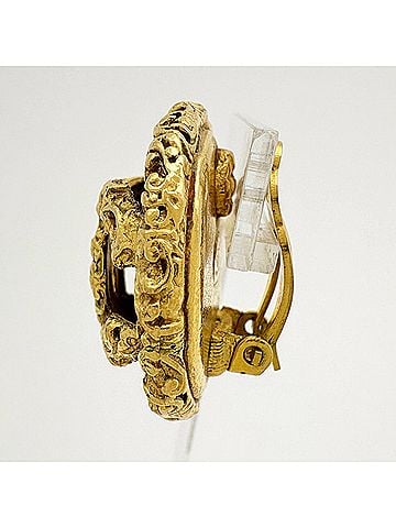 Chanel Chanel earrings, Coco Mark, round, GP gold, women's. (view 2)