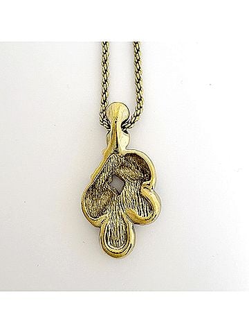 Christian Dior Christian Dior Leaf Necklace, GP Rhinestone, Gold, Multicolor, Women's (view 2)