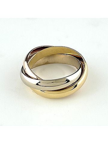 Cartier Cartier Trinity Ring, available in yellow gold (YG), pink (PG), and white (WG). Three-color design, 750 gold, for women. (view 2)