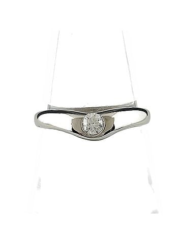 Tiffany & Co. Tiffany &amp; Co. Curved Band Ring, Platinum, 1P Diamond, Elsa Peretti Design, Pt950, Women's Ring (view 1)