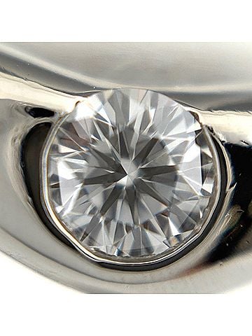 Tiffany & Co. Tiffany &amp; Co. Curved Band Ring, Platinum, 1P Diamond, Elsa Peretti Design, Pt950, Women's Ring (view 2)