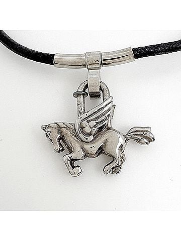Hermès Hermes HERMES Necklace Pegasus Cadena Choker Metal Silver Women's (view 2)