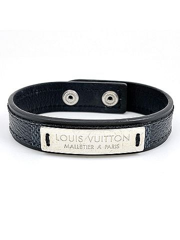 Louis Vuitton Louis Vuitton Bracelet Pruitt Bangle, Damier Cobalt, Black/Navy, Women's (view 2)