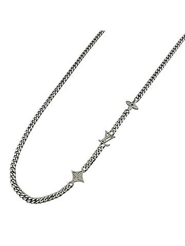Louis Vuitton Louis Vuitton Monogram Row Necklace, Metal, Silver, Women's (view 1)