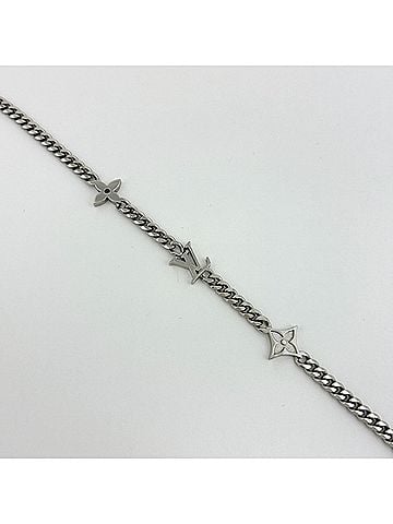 Louis Vuitton Louis Vuitton Monogram Row Necklace, Metal, Silver, Women's (view 2)