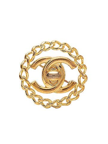 Chanel Chanel Coco Mark Turnlock Chain Motif Vintage Brooch 97A Gold Plated GP Women's CHANEL (view 1)