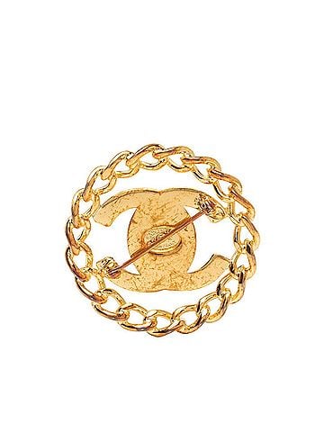 Chanel Chanel Coco Mark Turnlock Chain Motif Vintage Brooch 97A Gold Plated GP Women's CHANEL (view 2)