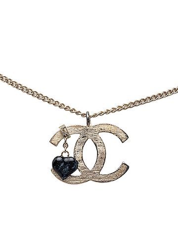 Chanel Chanel Coco Mark Heart Pendant Necklace 01P Gold Plated Women's CHANEL (view 1)