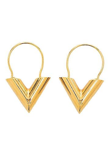 Louis Vuitton Louis Vuitton Essential V Earrings M61088 Gold Plated Women's LOUIS VUITTON (view 1)
