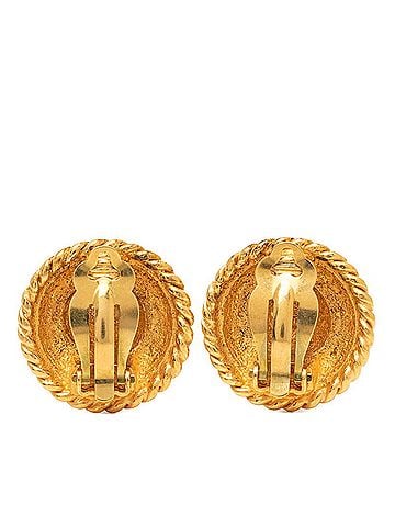 Chanel Chanel Vintage Logo Earrings, Gold Plated, Women's CHANEL (view 2)