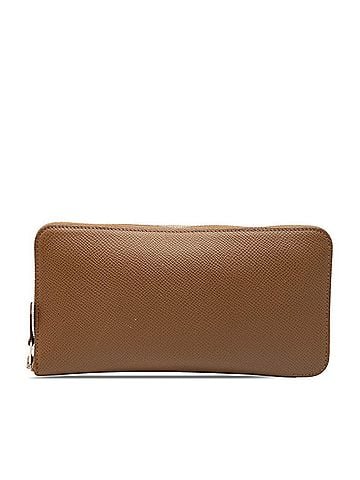 Hermès Hermes Azap Long Silk In Round Zipper Wallet, Brown, Silver Hardware, Veau Epsom Leather, Women's (view 1)
