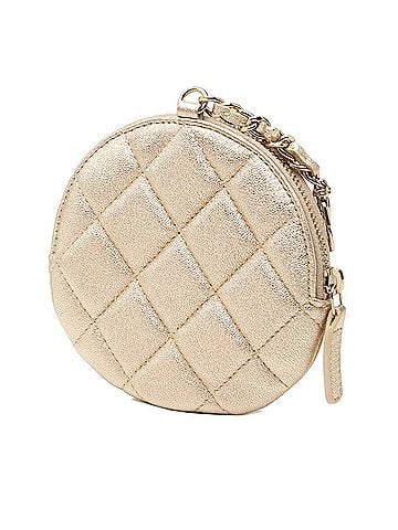 Chanel Chanel Camellia Matelassé Wallet/Coin Purse, Gold Lambskin, Women's CHANEL (view 2)