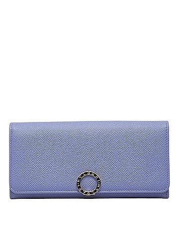 Bvlgari BVLGARI Logo Clip Bi-fold Long Wallet, Brand Purple Leather, Women's (view 1)