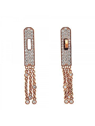 Hermès Hermes Kelly Gau Roche Earrings, 18K Pink Gold, Diamond, Women's (view 1)