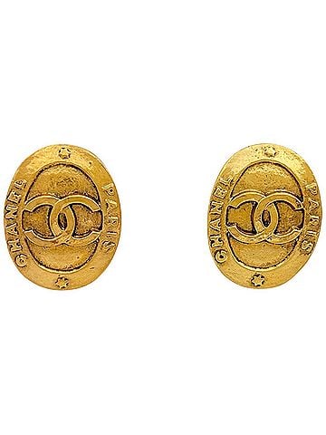 Chanel Chanel earrings, Coco Mark design, GP gold, for women. (view 1)