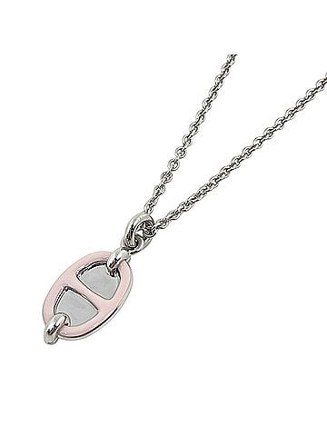 Hermès Hermes Mini Maillon PM Necklace, Palladium Plated Silver, Rose Gold, Women's. (view 1)