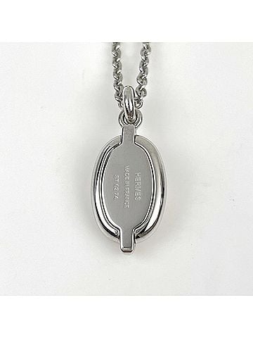 Hermès Hermes Mini Maillon PM Necklace, Palladium Plated Silver, Rose Gold, Women's. (view 2)