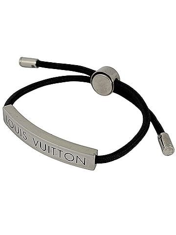 Louis Vuitton Louis Vuitton LV Space Bracelet, Metal and Nylon, Silver Black, Women's. (view 1)