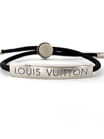 Louis Vuitton Louis Vuitton LV Space Bracelet, Metal and Nylon, Silver Black, Women's. (view 2)