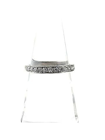 Tiffany & Co. Tiffany &amp; Co. Half Circle Bead Setting Ring, Platinum Ring with Small Diamonds, Pt950, Women's (view 1)