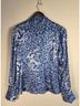Spiegel 100% Silk Leopard Print Floral Blue Button-Down Shirt Size 4 - photo 5