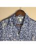 Spiegel 100% Silk Leopard Print Floral Blue Button-Down Shirt Size 4 - photo 4