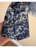 Spiegel 100% Silk Leopard Print Floral Blue Button-Down Shirt Size 4 - photo 3
