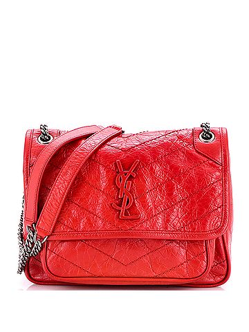 Saint Laurent Niki Chain Flap Bag Matelasse Chevron Leather Baby (view 1)