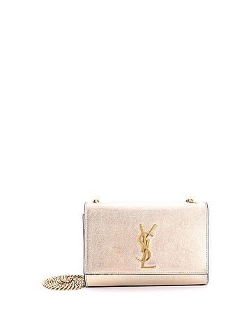 Saint Laurent Classic Monogram Crossbody Bag Metallic Leather Small (view 1)