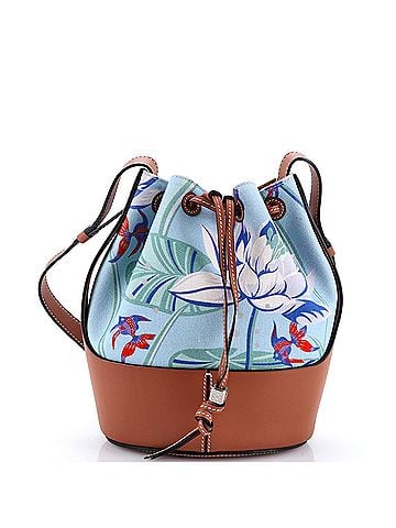 Loewe Paula's Ibiza Balloon Bucket Bag Printed Canvas and Leather Mini (view 1)