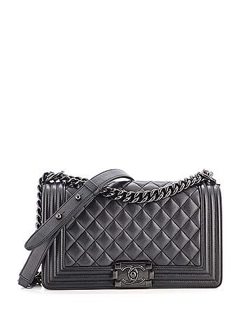 Chanel So Black Boy Flap Bag Quilted Caviar Old Medium (view 1)