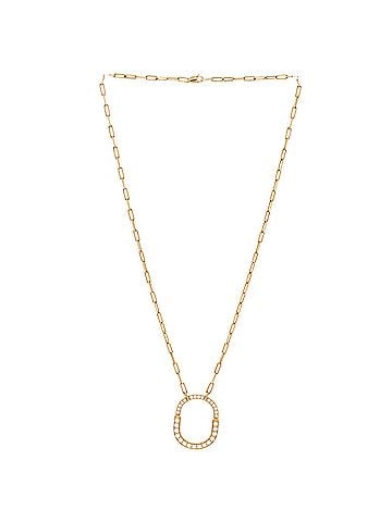Tiffany & Co. Lock Motif Pendant Necklace 18K Yellow Gold and Pave Diamonds Medium (view 2)