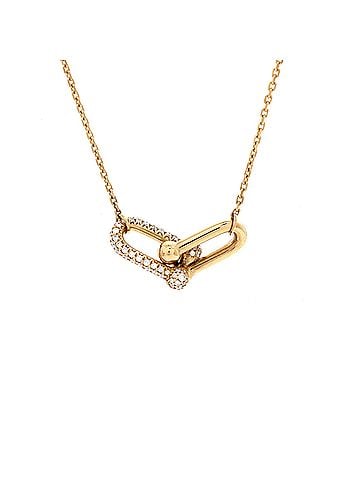 Tiffany & Co. HardWear Double Link Pendant Necklace 18K Yellow Gold with Diamonds Small (view 1)