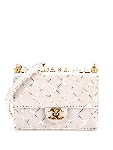 Chanel Chic Pearls Flap Bag Quilted Goatskin with Acrylic Beads Small (view 1)