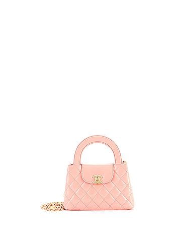 Chanel Kelly Top Handle Shopping Bag Quilted Shiny Aged Calfskin Mini (view 1)