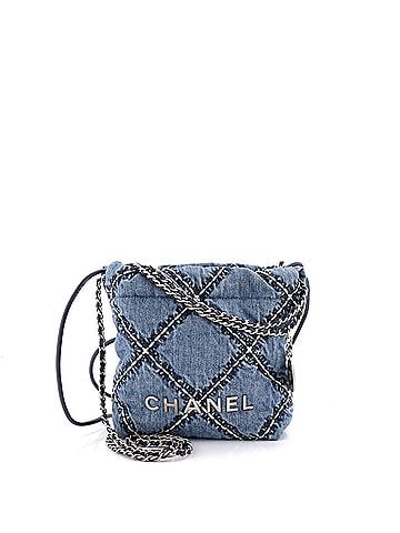 Chanel 22 Chain Hobo Quilted Stitched Denim Mini (view 1)