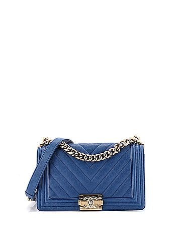 Chanel Boy Flap Bag Chevron Caviar Old Medium (view 1)