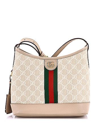 Gucci Ophidia Open Bucket Bag GG Coated Canvas with Leather Small (view 1)
