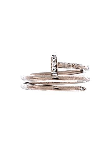 Cartier Juste un Clou Double Ring 18K White Gold and Diamonds Small (view 1)