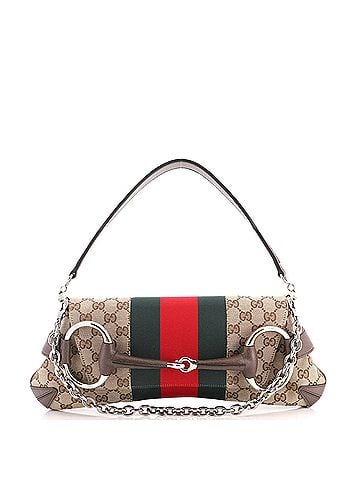 Gucci Horsebit NM Web Chain Clutch GG Canvas Medium (view 1)