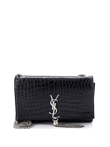 Saint Laurent Classic Monogram Tassel Crossbody Bag Crocodile Embossed Leather Medium (view 1)