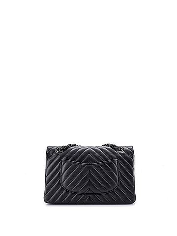 Chanel So Black Classic Double Flap Bag Chevron Lambskin Medium (view 2)