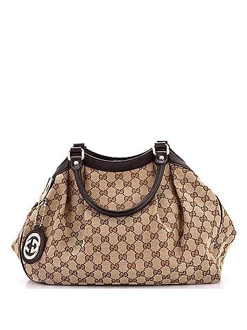 Gucci Sukey Tote GG Canvas with Leather Medium (view 1)