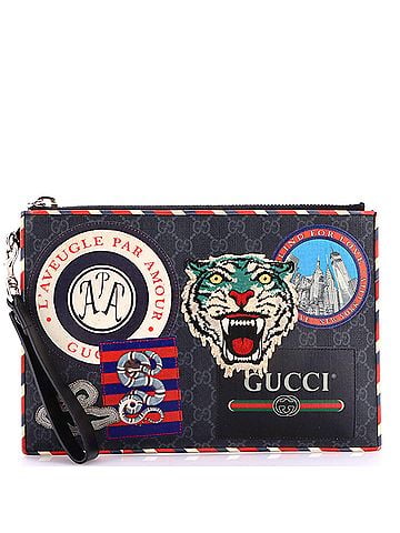 Gucci Night Courrier Pouch GG Coated Canvas with Applique (view 1)