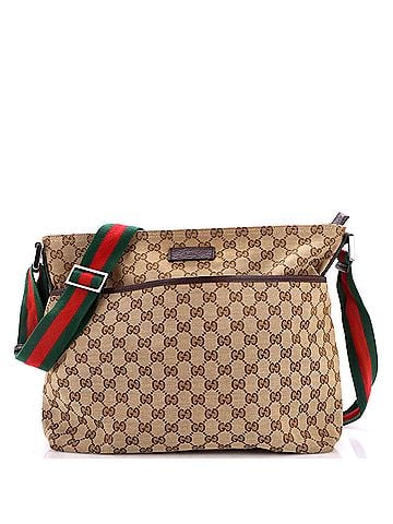 Gucci Front Pocket Web Messenger GG Canvas Medium (view 1)