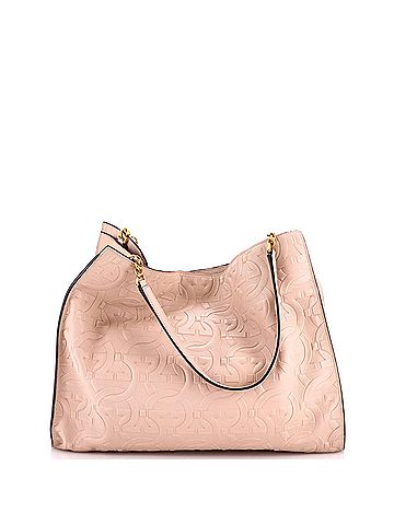 Salvatore Ferragamo Trifolio Tote Gancini Embossed Leather Large (view 2)