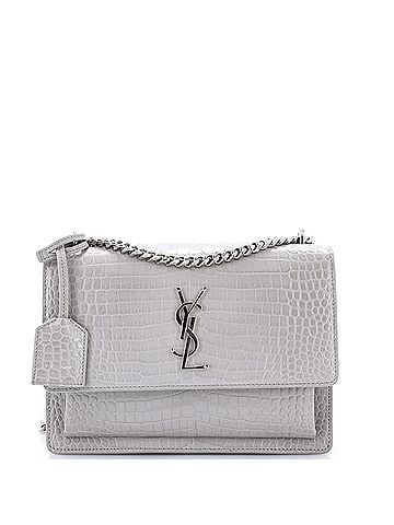 Saint Laurent Sunset Crossbody Bag Crocodile Embossed Leather Medium (view 1)