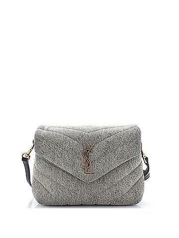 Saint Laurent Loulou Shoulder Bag Matelasse Chevron Denim Toy (view 1)