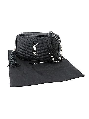 Saint Laurent Saint Laurent Lou Chain Shoulder Handbag, Leather, Black, 612579 (view 2)